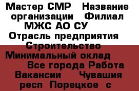 Мастер СМР › Название организации ­ Филиал МЖС АО СУ-155 › Отрасль предприятия ­ Строительство › Минимальный оклад ­ 35 000 - Все города Работа » Вакансии   . Чувашия респ.,Порецкое. с.